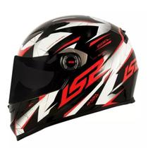 Capacete ls2 ff358 draze preto vermelho branco
