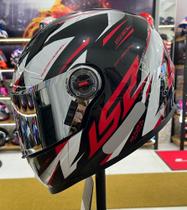 Capacete LS2 FF358 DRAZE PRETO VERMELHO E BRANCO