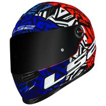 Capacete LS2 FF358 Memphis Laranja/Azul/Branco