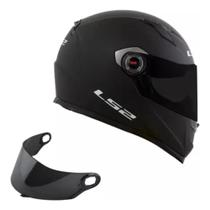 Capacete LS2 FF358 Monocolor Preto Fosco com Viseira Fumê Extra