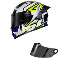 Capacete LS2 FF358 Pro Estellar Preto Azul e Amarelo Mais Viseira Fumê Capacete LS2 FF358 Pro Estellar Preto Azul e Amarelo Mais Viseira Fumê