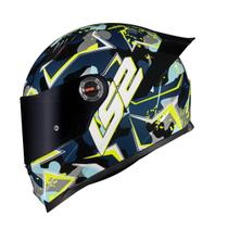 Capacete Ls2 Ff358 S Camo Azul E Amarelo Capacete Ls2 Ff358 S Camo Azul E Amarelo