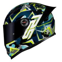 Capacete ls2 ff358 s camo blue yellow azul amarelo brilho Capacete ls2 ff358 s camo blue yellow azul amarelo brilho