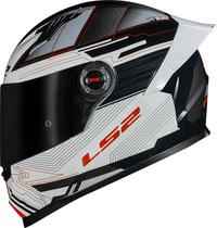 Capacete LS2 FF358 S Digital Preto Branco Com Spoiler