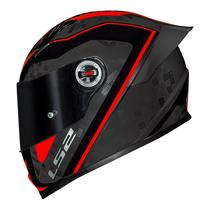 Capacete ls2 ff358 s strike tit/red titanio vermelho brilhante