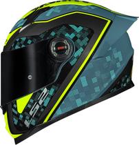 Capacete LS2 FF358 S Striker Azul Amarelo Com Spoiler