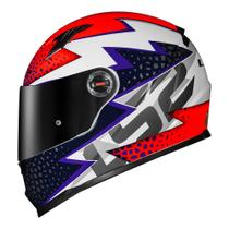 Capacete LS2 FF358 Speedy Azul e Laranja Brilhante Masculino e Feminino Fechado