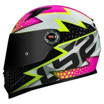 Capacete ls2 ff358 speedy branco/rosa 60/l masculino - feminino