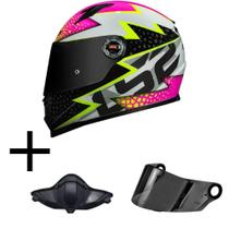 Capacete LS2 FF358 Speedy Rosa Mais Viseira Fumê E Narigueira Alta Hjc Capacete LS2 FF358 Speedy Rosa Mais Viseira Fumê E Narigueira Alta Hjc