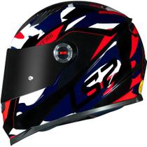 Capacete LS2 FF358 Tank Camuflado Azul/Vermelho