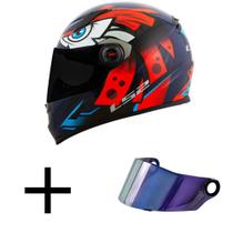 Capacete Ls2 Ff358 Tribal Laranja Mais Viseira Camaleão Capacete Ls2 Ff358 Tribal Laranja Mais Viseira Camaleão