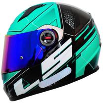 Capacete Ls2 ff358 Ultra Verde Agua Preto