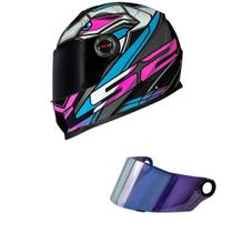Capacete LS2 FF358 Xdron Azul Cyan Mais Viseira Camaleão Capacete LS2 FF358 Xdron Azul Cyan Mais Viseira Camaleão