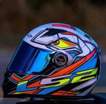 Capacete LS2 FF358 XDRON Branco Azul Laranja Fluo