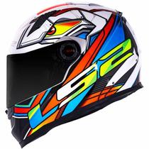 Capacete LS2 FF358 Xdron - Branco/Laranja/Azul