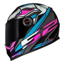 Capacete ls2 ff358 xdron cyan rosa