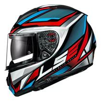 Capacete ls2 ff397 vector evo rider blue red azul vermelho brilhante