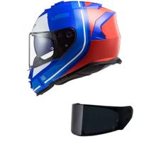 Capacete LS2 FF800 Storm Slant Azul e Vermelho Mais Viseira Fumê