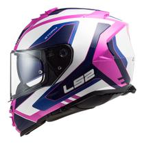 Capacete ls2 ff800 storm techy white pink branco rosa