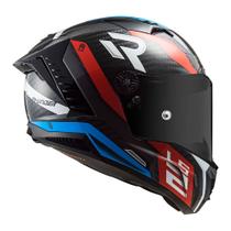 Capacete LS2 FF805 Thunder Carbon Supra Azul e Vermelho Carbono