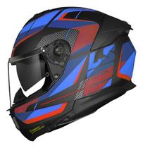 Capacete Ls2 Ff808 Road Stream Il Azul E Vermelho Com Oculos Desenho:Sólido/AzulTamanho do capacete:60Cor:AzulGenero: