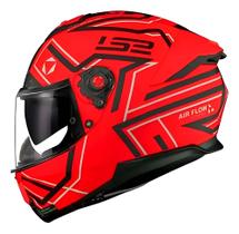 Capacete Ls2 Ff808 Stream 2 Com Oculos Interno Vermelho Preto
