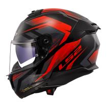 Capacete ls2 ff808 stream 2 fury preto vermelho brilhante