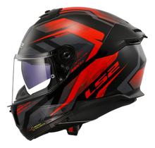 Capacete Ls2 Ff808 Stream 2 Fury Preto Vermelho C/ Oculos