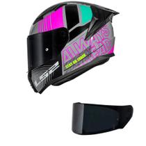 Capacete LS2 FF810 Vigo Shift Light Cinza e Rosa Mais Viseira Fumê