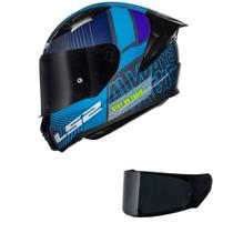 Capacete LS2 FF810 Vigo Shift Preto e Azul Fosco Mais Viseira Fumê Cor:Preto+AzulTamanho:56Gênero:Masculino