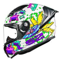 Capacete Ls2 FF810 Vigo Space Attack Branco e Roxo Capacete Ls2 FF810 Vigo Space Attack Branco e Roxo