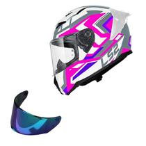 Capacete Ls2 FF810 Vigo Spinn Branco Cinza+ Viseira Camaleao