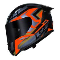 Capacete LS2 FF810 Vigo Spinn Preto Prata e Vermelho Tamanho:58