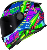 Capacete LS2 FF812 Kid Svent Azul Verde Infantil Capacete LS2 FF812 Kid Svent Azul Verde Infantil