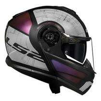 Capacete Ls2 FF908 Strobe II Orion Preto/ Roxo Fosco