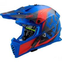 Capacete LS2 MX 437 Fast Evo Alpha - Cor Azul/Vermelho