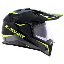 Capacete LS2 MX436 Pioneer Evo Ring Preto e Amarelo Fluor - 56