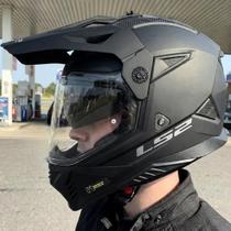 Capacete Ls2 MX702 Pioneer 2 Monocolor Preto Fosco