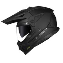 Capacete Ls2 MX702 Pioneer II 2 Preto Big Trail Pala Moto