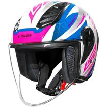Capacete LS2 OF616 AIRFLOW 2S Draze Wht/Blu/Pink Capacete LS2 OF616 AIRFLOW 2S Draze Wht/Blu/Pink