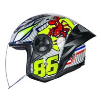 Capacete LS2 OF616 S Airflow II Sting Branco Amarelo Aberto Capacete LS2 OF616 S Airflow II Sting Branco Amarelo Aberto