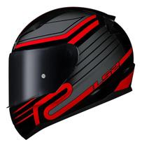 Capacete LS2 Rapid FF353 Circuit Preto Vermelho Brilho