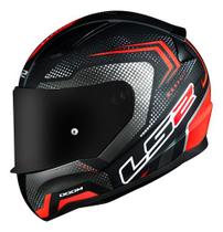 Capacete Ls2 Rapid Ff353 Doom Preto Fosco Vermelho