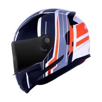 Capacete Ls2 Rapid Ff353 Flag Preto Branco Azul Laranja