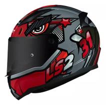 Capacete Ls2 Rapid Ff353 Khan Grey / Red