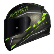 Capacete LS2 Rapid FF353 Rokku Preto Amarelo Brilho Capacete LS2 Rapid FF353 Rokku Preto Amarelo Brilho
