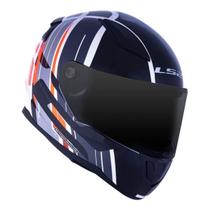 Capacete ls2 rapid flag preto motoqueiro lançamento