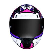 Capacete LS2 Rapid Khan Rosa e Branco Brilhante