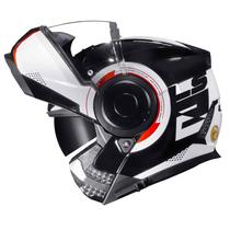 Capacete Ls2 Scope Ff902 Arch Branco Vermelho Escamoteável