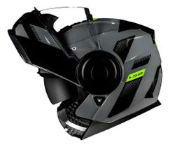 Capacete Ls2 Scope Ff902 Max Preto Amarelo Fluor Articulado Desenho:Sólido/cinza nardo/yellowTamanho do capacete:58Cor